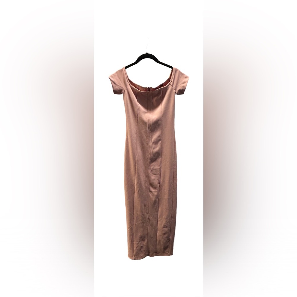 Zara Dusty Rose Off-Shoulder Maxi Dress